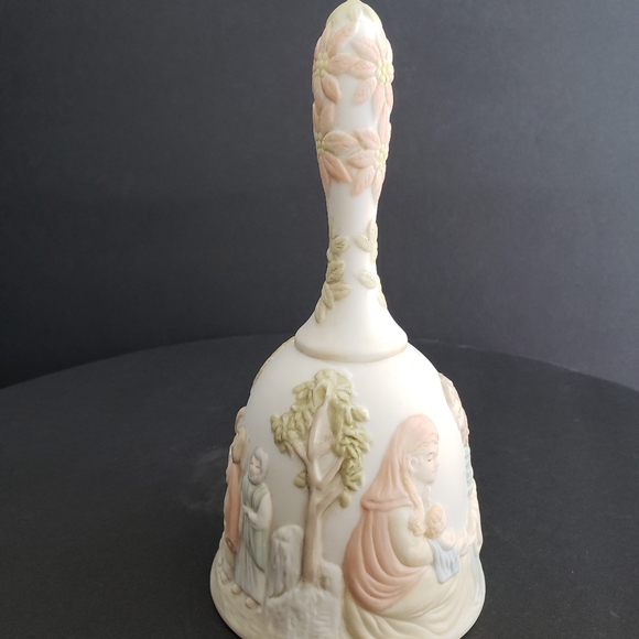 Vintage Lefton Porcelain Bell O Come All Ye Faithful Nativity Scene - Picture 6 of 16
